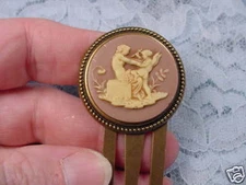 (CBS61-2) Roman Woman Cupid arrow mauve CAMEO BOOKMARK book mark books