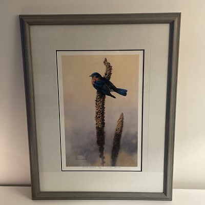 Michael Dumas ''Eastern Bluebird'' Lithographed Print 1988 Hand Signed #278/500