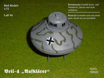 Flying Disc Vril-4 ''Reconnaissance'' 1/72 Bird Models Resin Kit / Resin Kit