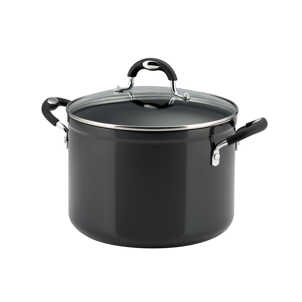 New 8 Quart Style Gray Non-Stick Covered Stock Pot