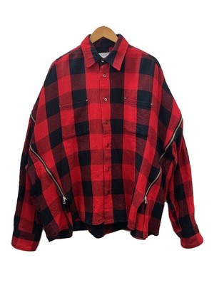 FACETASM Long Sleeve Shirt 20SS ZIPPER CHECK 4 COTTON RED YA-SH 