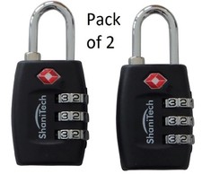 ShaniTech Qty 2 TSA 3 Digit Combination Lock Travel Holiday Suitcase Luggage