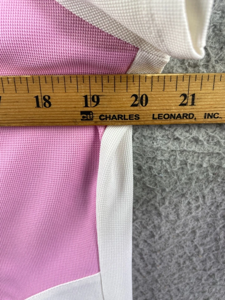 Womens EP Pro Tour Tech White Pink Golf Activewear V-Neck Top Size Large - Image 3 of 4