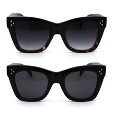 Womens Thick Plastic Nerdy Boyfriend Horn Rim Sunglasses