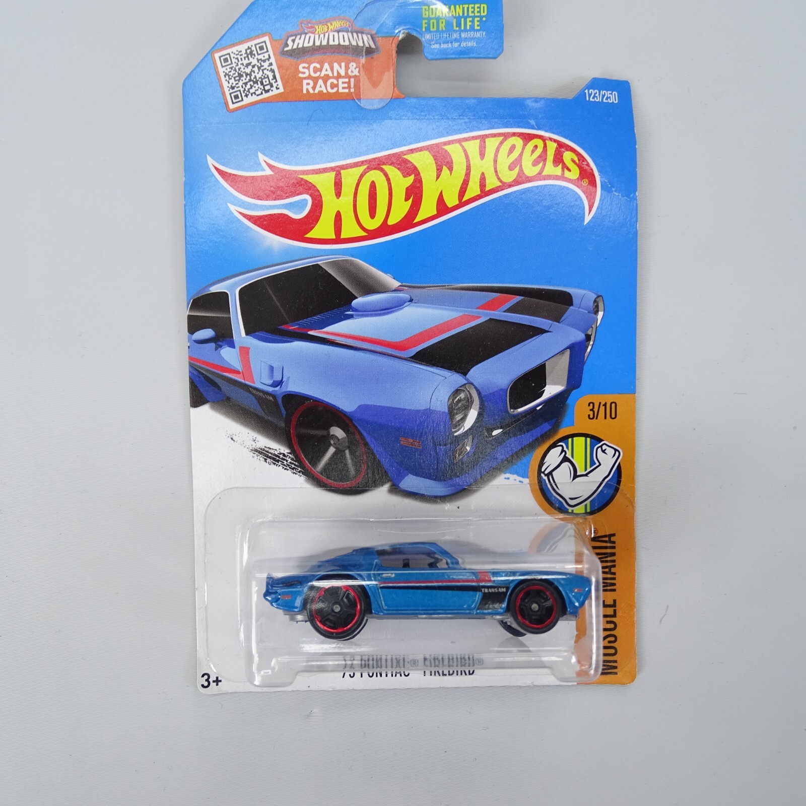 2016 Hot Wheels #123 Muscle Mania 3/10 '73 PONTIAC FIREBIRD Blue Black Red Line