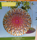 HD Designs Hanging Handpainted Glass Bowl Birdbath Peacock Feather Design