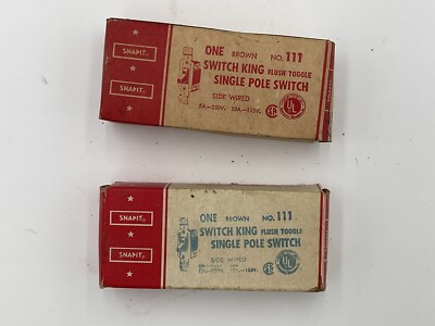 Vintage Snap It Switch King Flush Toggle Single Pole Switch, Set Of Two, #111