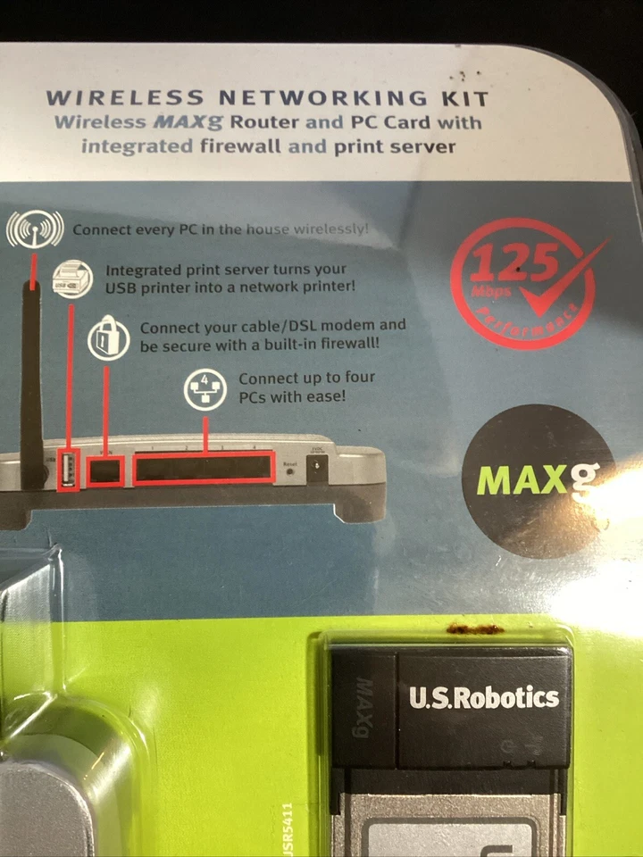 New U.S. Robotics Bundle USR5461 802.11g Wireless MAXg Router & USR5411 PC Card - Image 4 of 4