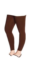 NEW WOMEN'S VISCOSE PLAIN FULL ANKLE STRETCH QUALITY LEGGINGS SMALL Brown