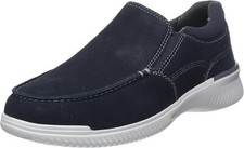 Image of BNWT Clarks Mens Donaway Free Leather Slip-On Shoes, Navy Waxy, UK7 / EU41 G