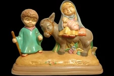 Vintage Ceramic Nativity Scene Hand Painted Scioto Mold
