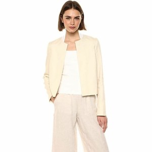 white linen cropped jacket