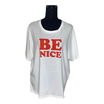 Ban.do NWT 2X Junior Plus White Be Nice Graphic T-shirt $29 #1602D
