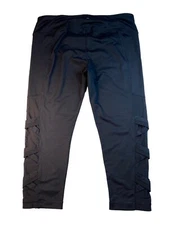 Active Life Legging Womens Large Black Capri Mid Rise Slim Leg Pull On Stretch