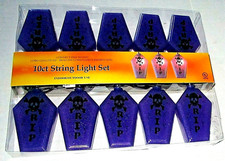 HALLOWEEN TOMBSTONE STRING LIGHT SET  10 Count  Connect end-to-End