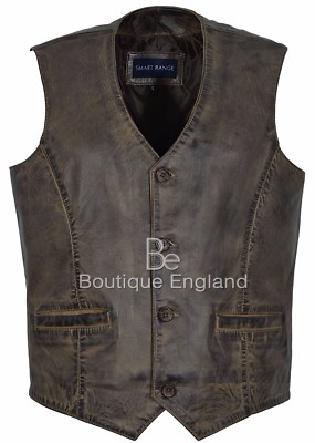 Herren Echtleder Weste Bikerweste Party Top Mode Weste Gilet 5226