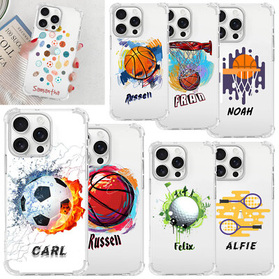Cover Personalised Sports Ball Printed Case For iPhone 16 Pro Max 15 14 13 12 11