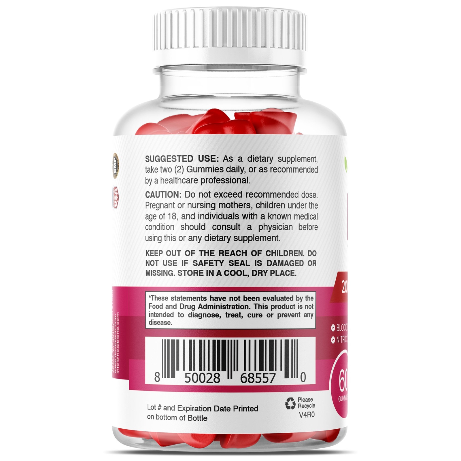 Beet Root Gummies 200mg. Nitric Oxide Booster Beets with Iron for Heart Health