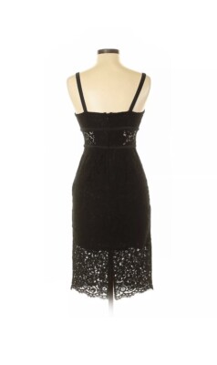 knee length dresses for ladies Short Black Lace Dress with Train Custom Size main image 1
