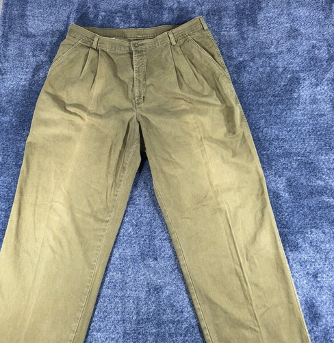 Pantalone uomo Woolrich 33/34 anni 80 Messico verde pantalone muschio sbiadito vintage ufficio - Foto 24 di 24