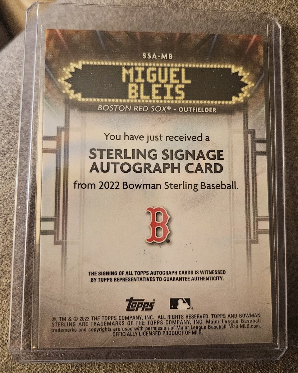 BOWMAN STERLING AUTO MIGUEL BLEIS他 /25 2022 Bowman Sterling Miguel Bleis Sterling Sinage Rookie