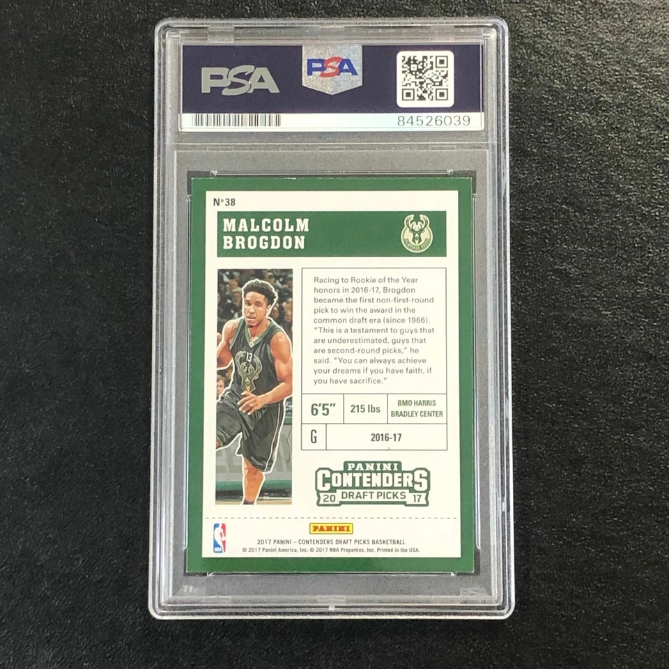 2017-18 Contenders Draft Picks #38  Malcolm Brogdon Signed Card AUTO PSA/DNA Sla - Image 2 of 2
