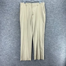 Walter Flagen Dress Pants Men 36*32 Beige High Rise Pleated Straight Pockets