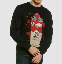 $110 Eleven Paris Mens Black Long-Sleeve Graf...