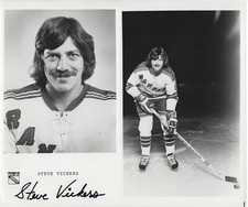 Steve Vickers Autographed Signed 8x10 RARE NY Rangers Press Photo NHL - w/COA
