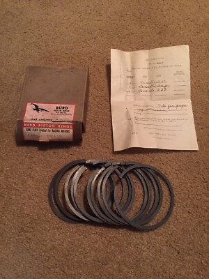 Vtg BURD 12 Piston Rings Graf-Flox For Racing Motors 3-7/8 x 0.020 x 3/32 & 1/8