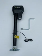 Bastion RV Electric Tongue Jack 3500 Lb Capacity Black Camper Trailer Power Jack
