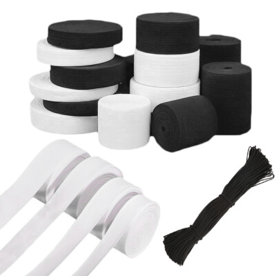Weiß/Schwarz Gummikordel 15mm bis 50mm breit zum Nähen Kleidung Gummiband Hosen