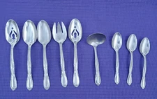 lOT OF 9-International Stainless Superior Chapel Hill 3 TEASPOONS & SERVING