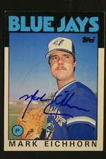 Mark Eichhorn Toronto Blue Jays Autographed 1986 Topps #341 Signed Card 