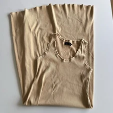 HATCH Womens Size 3 (L) Ribbed Stretchy Tank Maxi Dress Yellow 