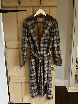 Welligogs Paddington Check Velvet Long Wrap Coat Sold Out RRP £429