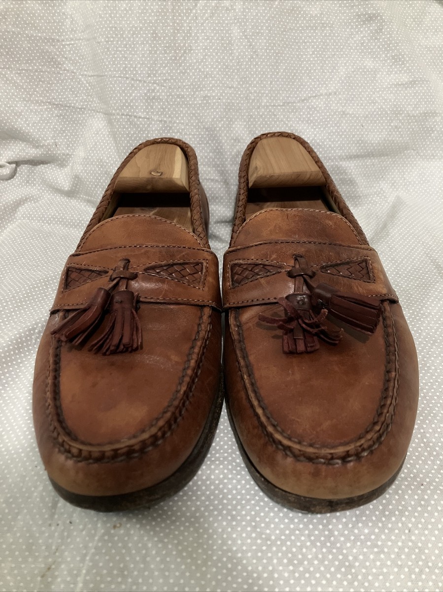 Allen Edmonds Maxfield Tassel Loafer Men 10 Brown Leather Moc-Toe Made in USA ALLEN EDMONDS Made in USA Maxfield Woven Tassel Loafer in  main image 4