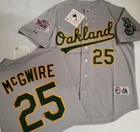 Majestic 1989 Oakland A's MARK McGWIRE World Series Baseball JERSEY GRAY NWT