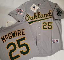 Majestic 1989 Oakland A's MARK McGWIRE World Series Baseball JERSEY GRAY NWT