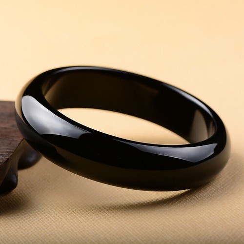 Natural Beautiful Black Jade jadeite bracelet bangle 64mm - Picture 4 of 6