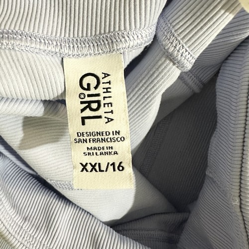 Athleta Girl Blue Ribbed Tight Size XXLarge / 16 Inseam 27” Inches - Picture 3 of 10
