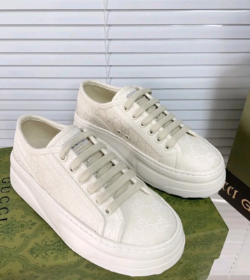 Gucci Platform Casual Fashion Sneakers Women's White 746767 20Q20