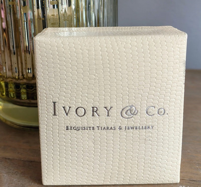 Elfenbein & Co Perlen Glitzer Heiligenschein Braut Ohrringe Hochzeit Anlass Geschenk Neu in Box