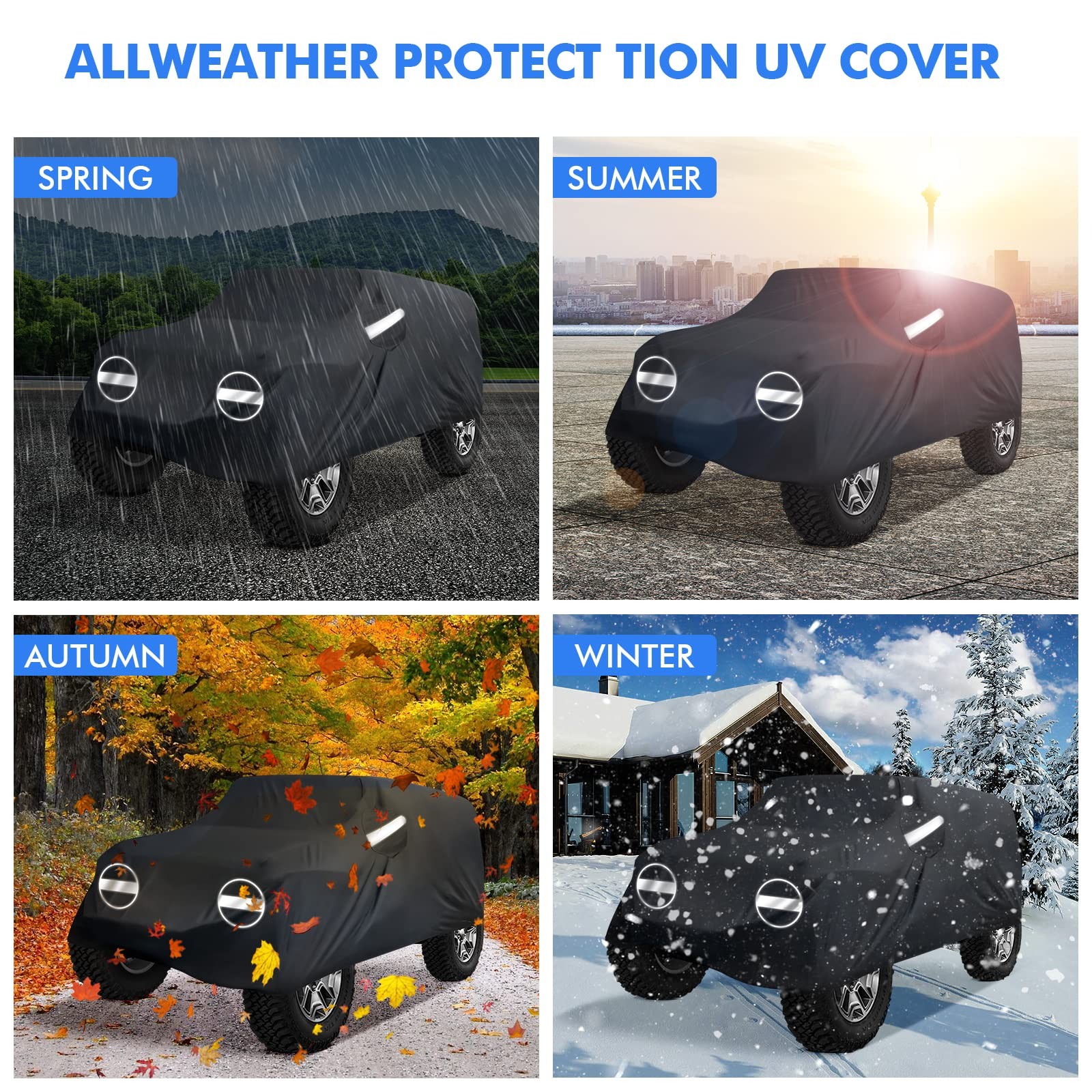 Neverland Waterproof Car Cover for Jeep Wrangler 2-Door All Weather Sun Rain UV thumbnail 8