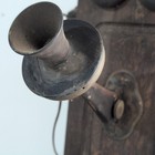 Antique Pre-1940 Wooden Wall-Mounted Crank Telephone w/ Separate Earpiece — photo 2