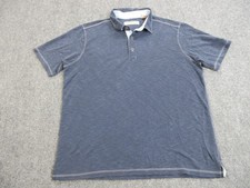 Tommy Bahama Polo Shirt Mens Large Blue Modal Blend Marlin Logo Short Sleeve