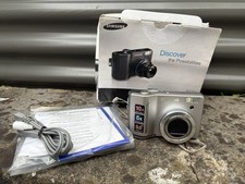 Samsung S1050 10.2MP Compact Digital Camera Silver Tested Kit Box Cable