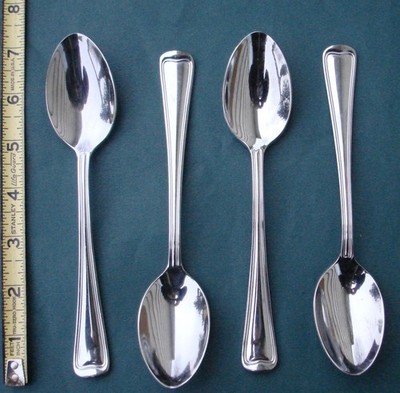 Gorham 18/8 MONET 4 Oval Soup Spoons 7''  Glossy Stainless Flatware