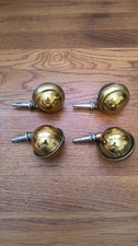 (4) Roulettes à billes vintage berger milieu du siècle en laiton - Occasion mais parfaitement lisses !