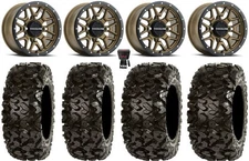 Raceline Krank 14" Wheels Bronze 26" Rip Saw Tires Kawasaki Brute Force IRS